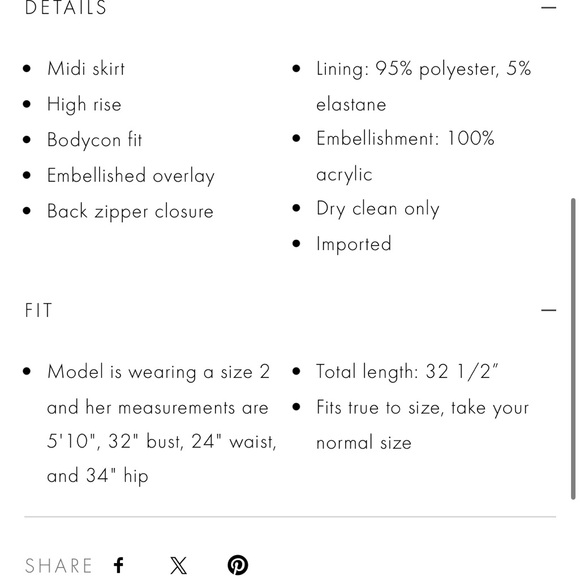 Alice + Olivia Maeve Embellished Tan Skirt - Picture 7 of 7